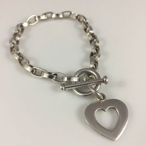 Silpada Sterling Silver Heart Charm Bracelet